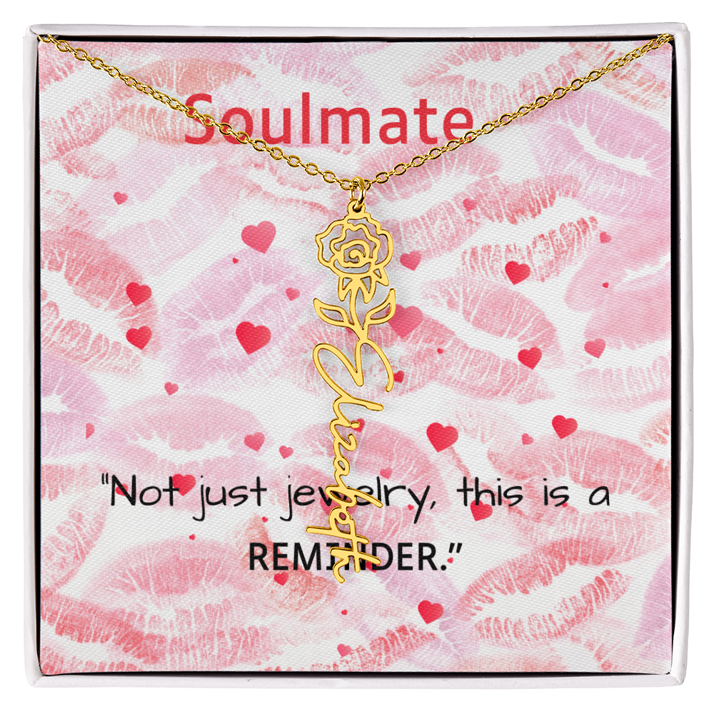 TO MY SOULMATE FLOWER NAME NECKLACE