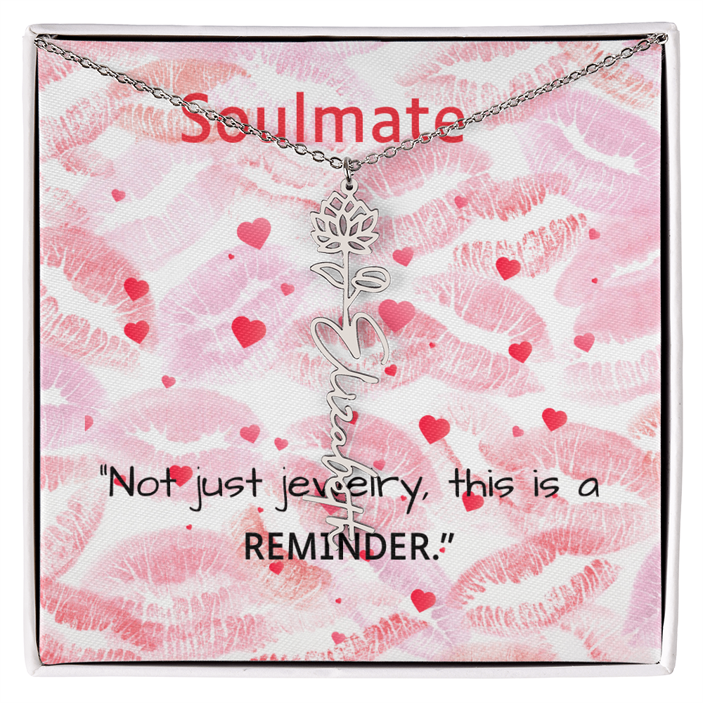 TO MY SOULMATE FLOWER NAME NECKLACE
