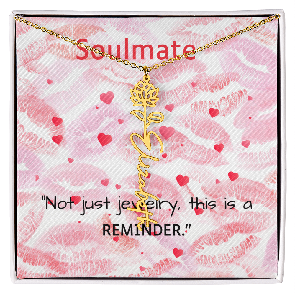 TO MY SOULMATE FLOWER NAME NECKLACE
