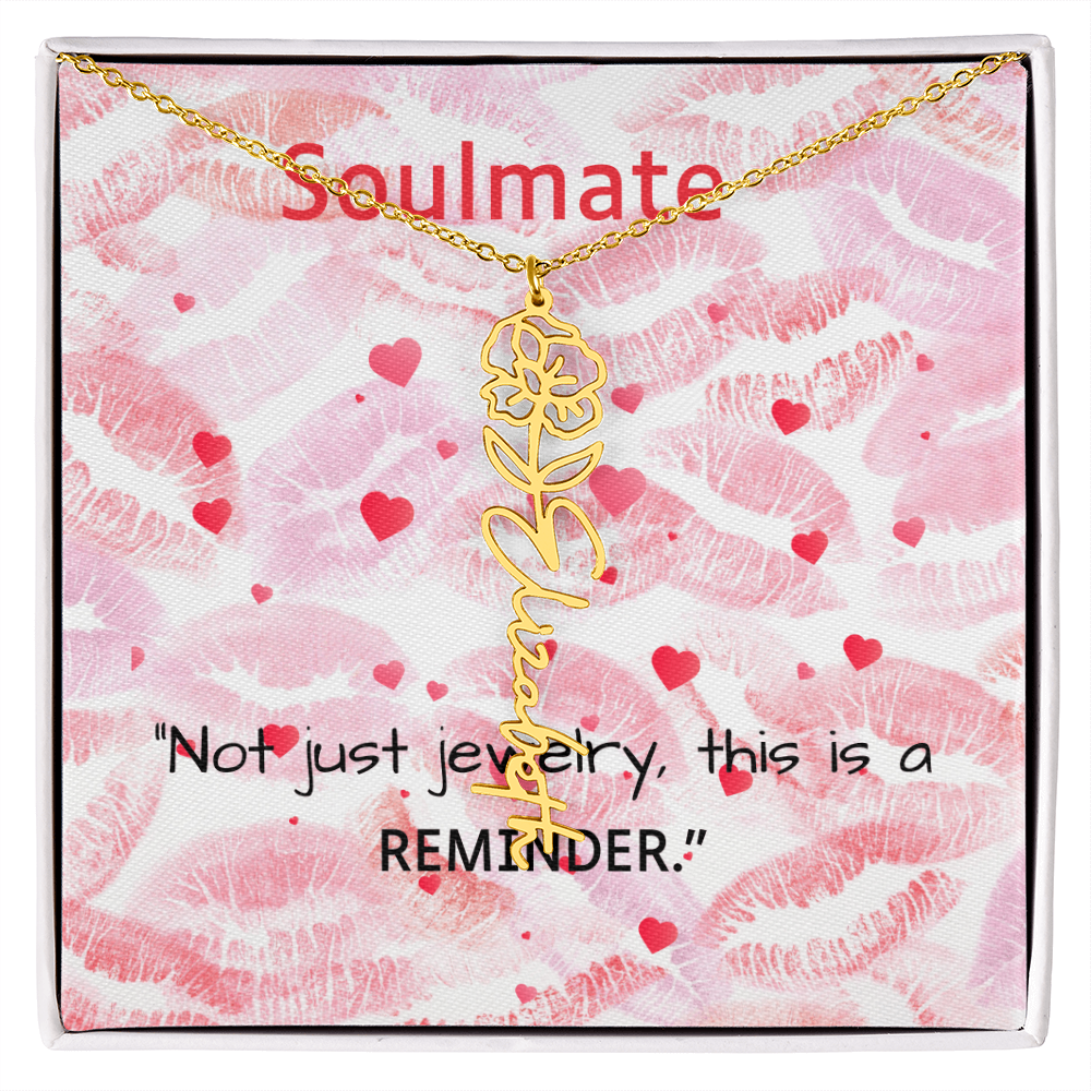 TO MY SOULMATE FLOWER NAME NECKLACE