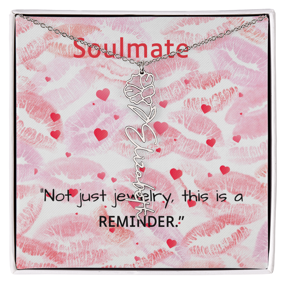 TO MY SOULMATE FLOWER NAME NECKLACE