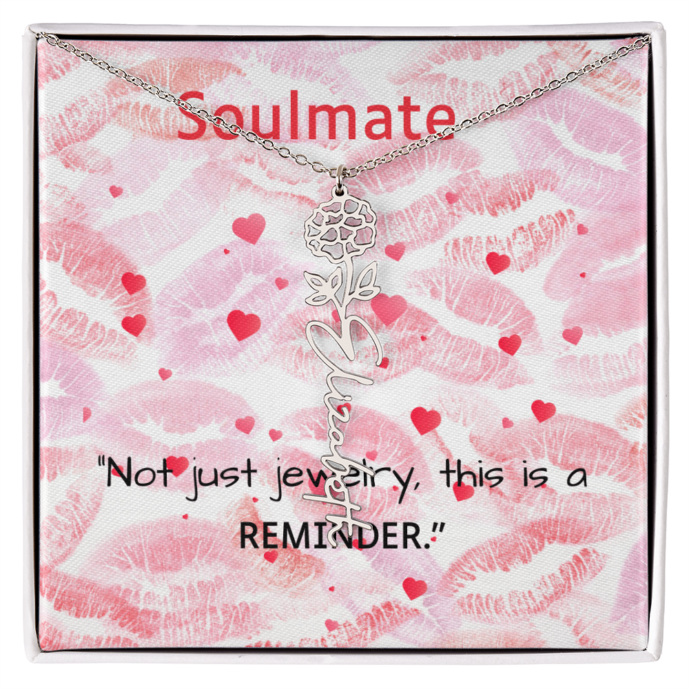 TO MY SOULMATE FLOWER NAME NECKLACE