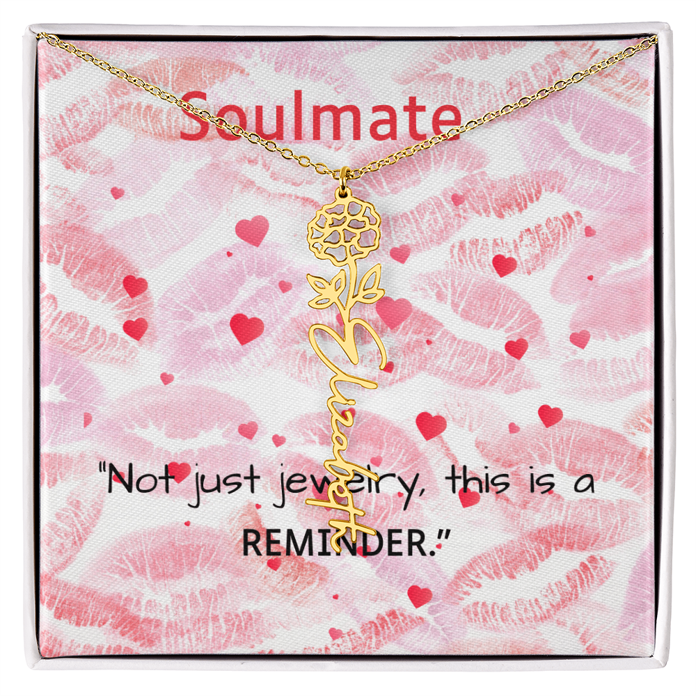 TO MY SOULMATE FLOWER NAME NECKLACE