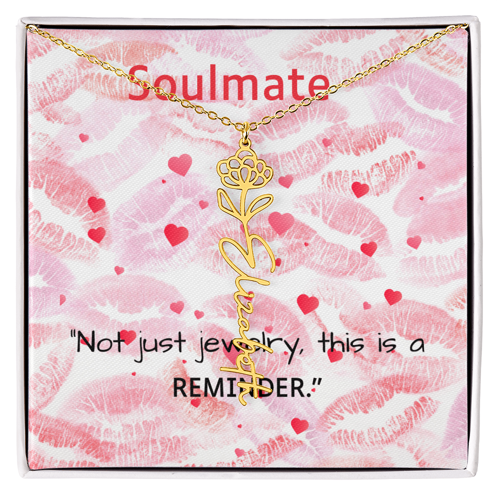 TO MY SOULMATE FLOWER NAME NECKLACE