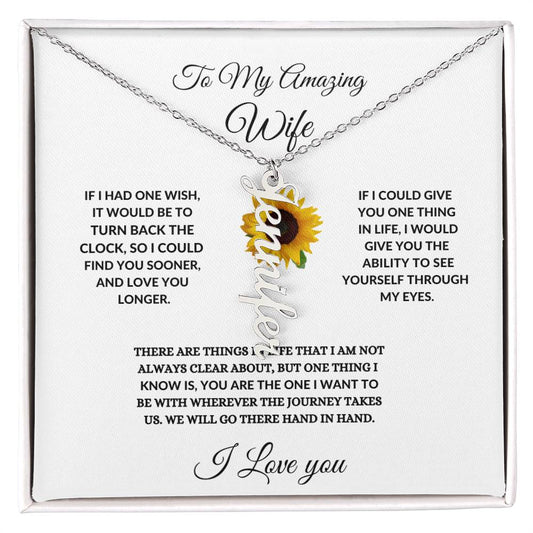 To My Wife| Multi Vertical Name Necklace.