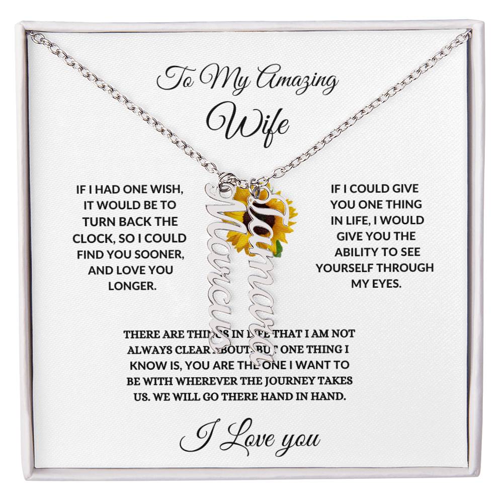 To My Wife| Multi Vertical Name Necklace.