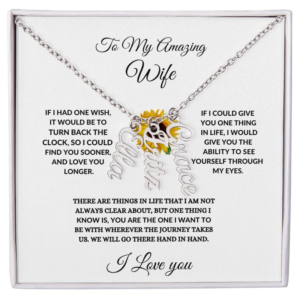 To My Wife| Multi Vertical Name Necklace.