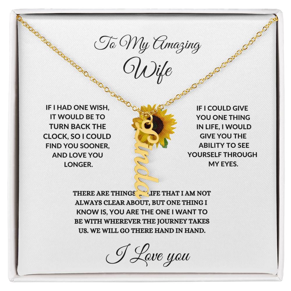 To My Wife| Multi Vertical Name Necklace.