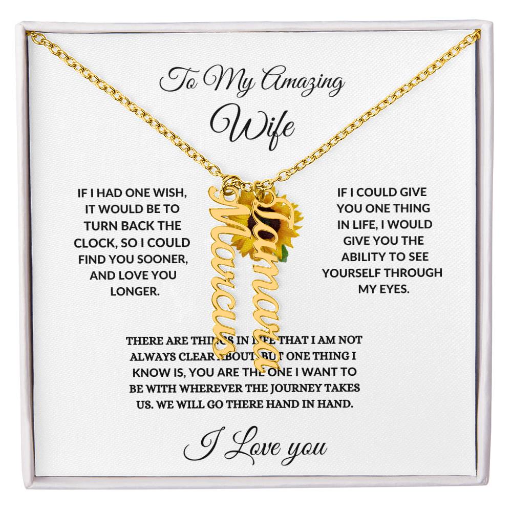 To My Wife| Multi Vertical Name Necklace.