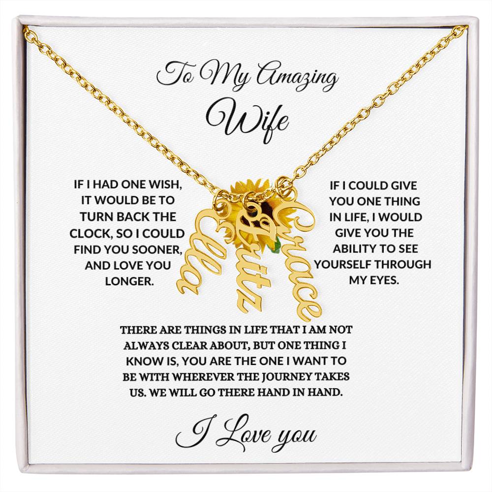 To My Wife| Multi Vertical Name Necklace.