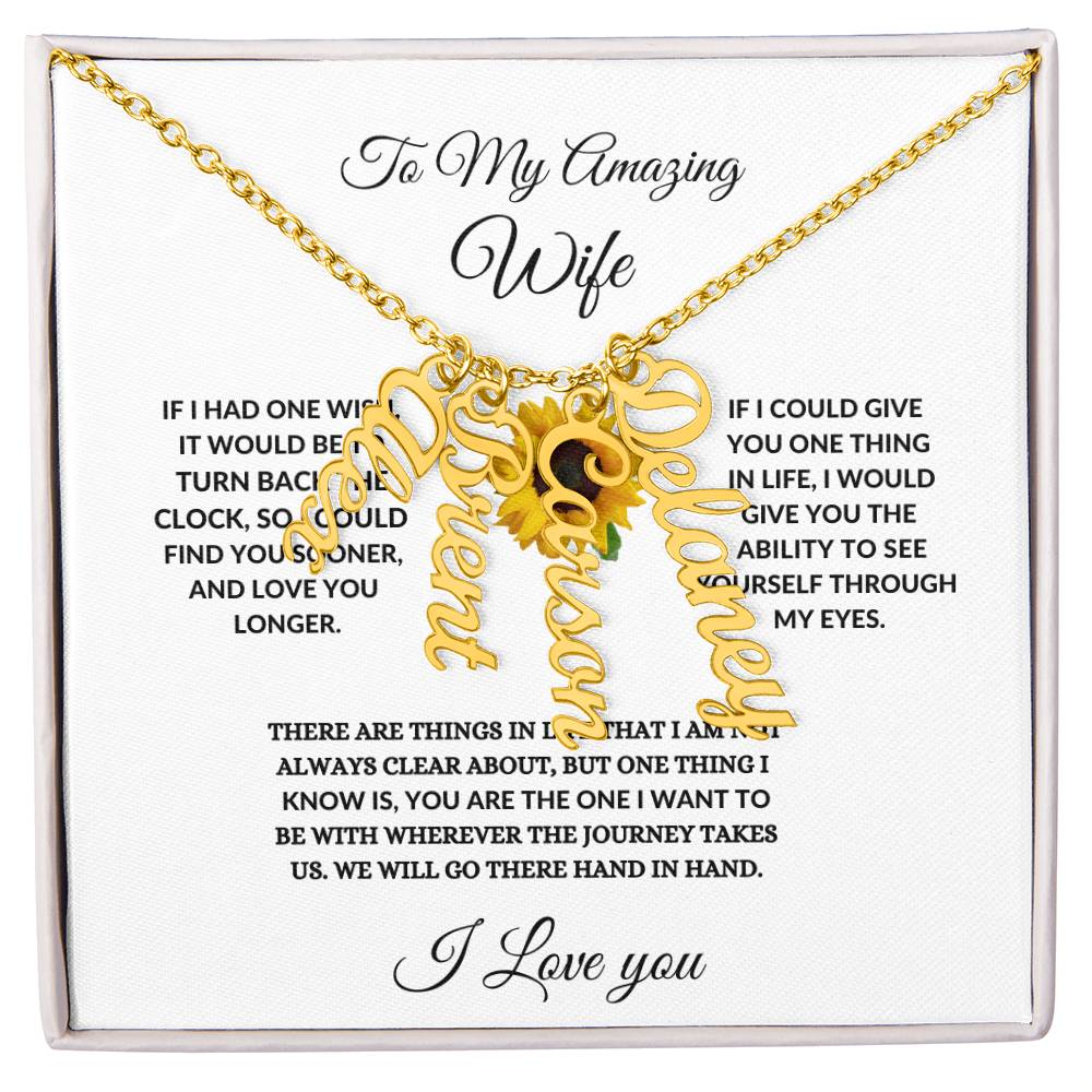 To My Wife| Multi Vertical Name Necklace.