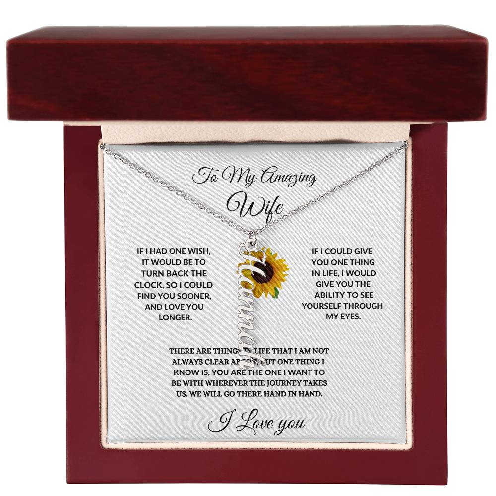 To My Wife| Multi Vertical Name Necklace.