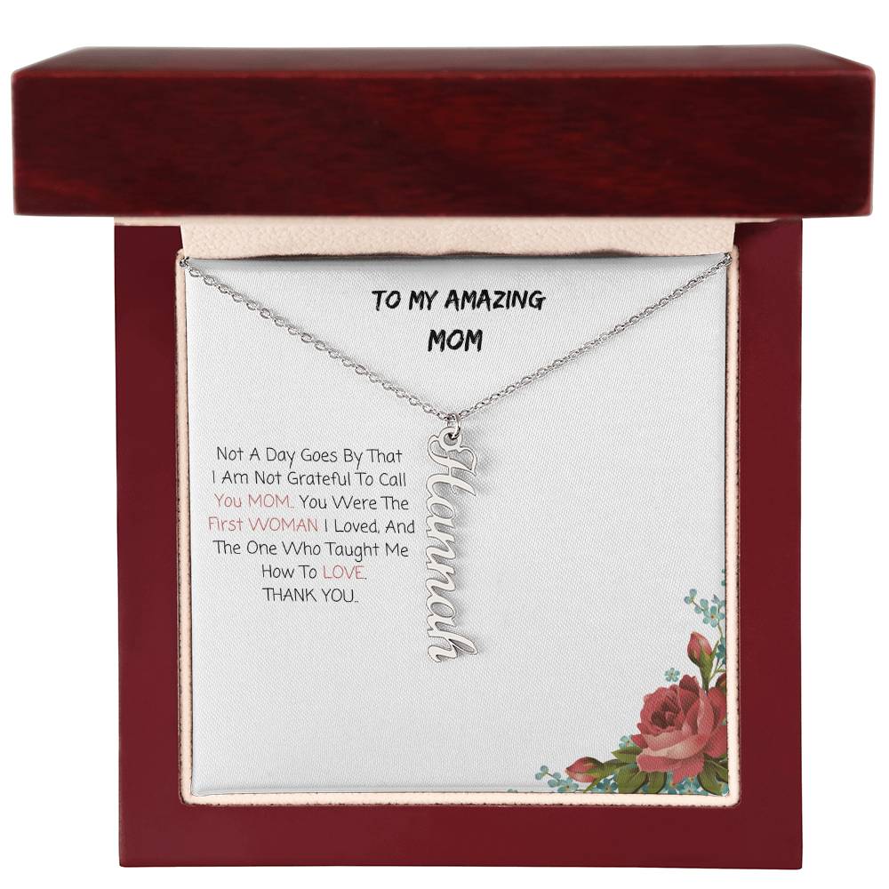 To My Amazing Mom| Multi Vertical Name Necklace (w/MC)