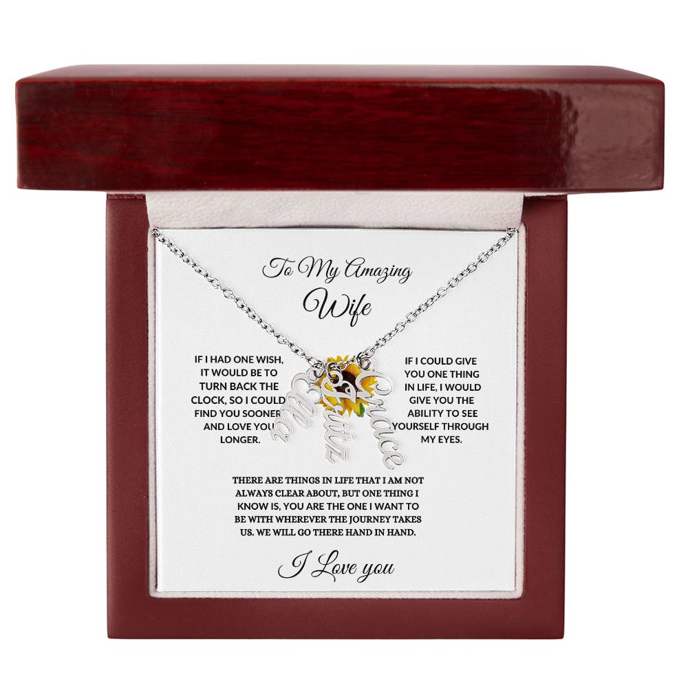 To My Wife| Multi Vertical Name Necklace.