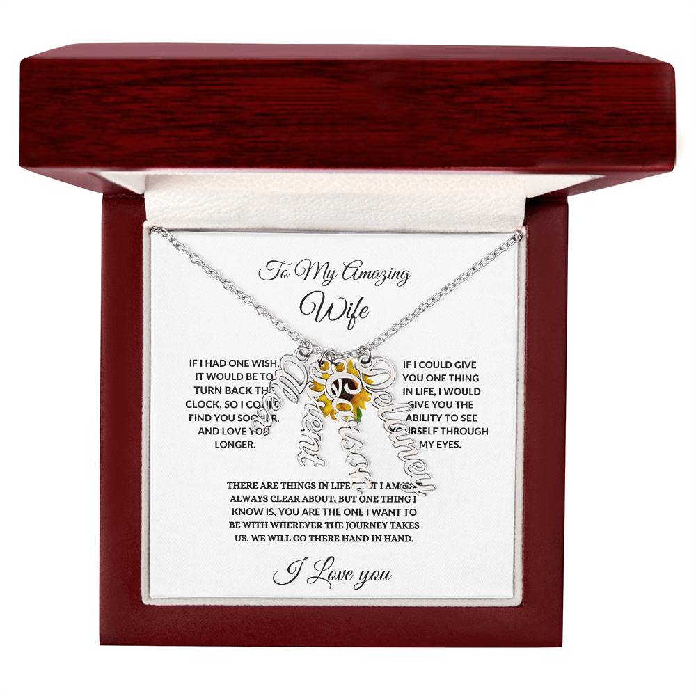 To My Wife| Multi Vertical Name Necklace.