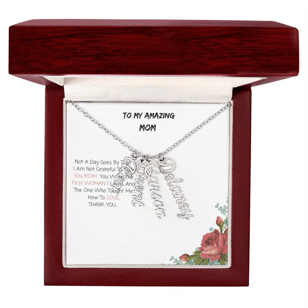 To My Amazing Mom| Multi Vertical Name Necklace (w/MC)