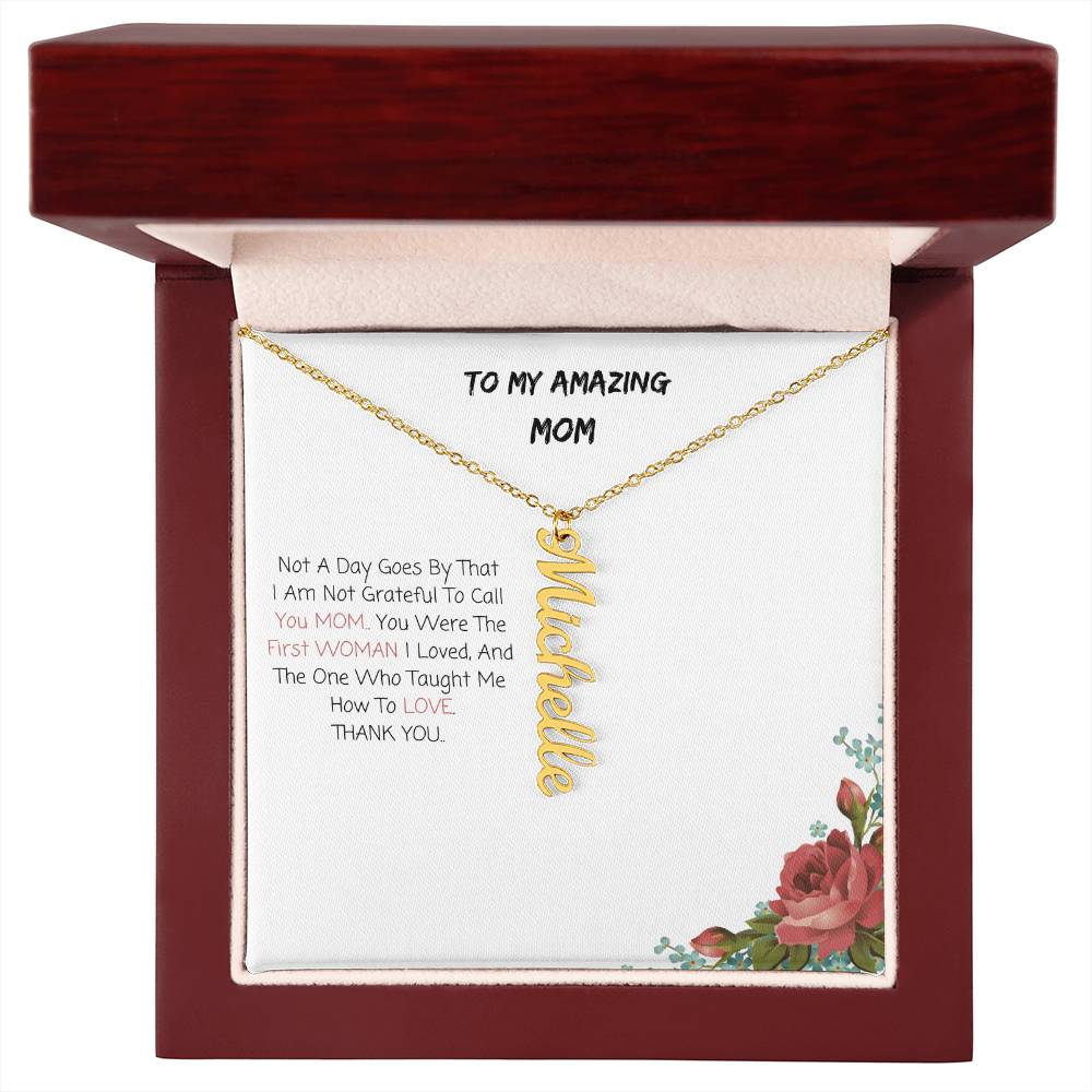 To My Amazing Mom| Multi Vertical Name Necklace (w/MC)