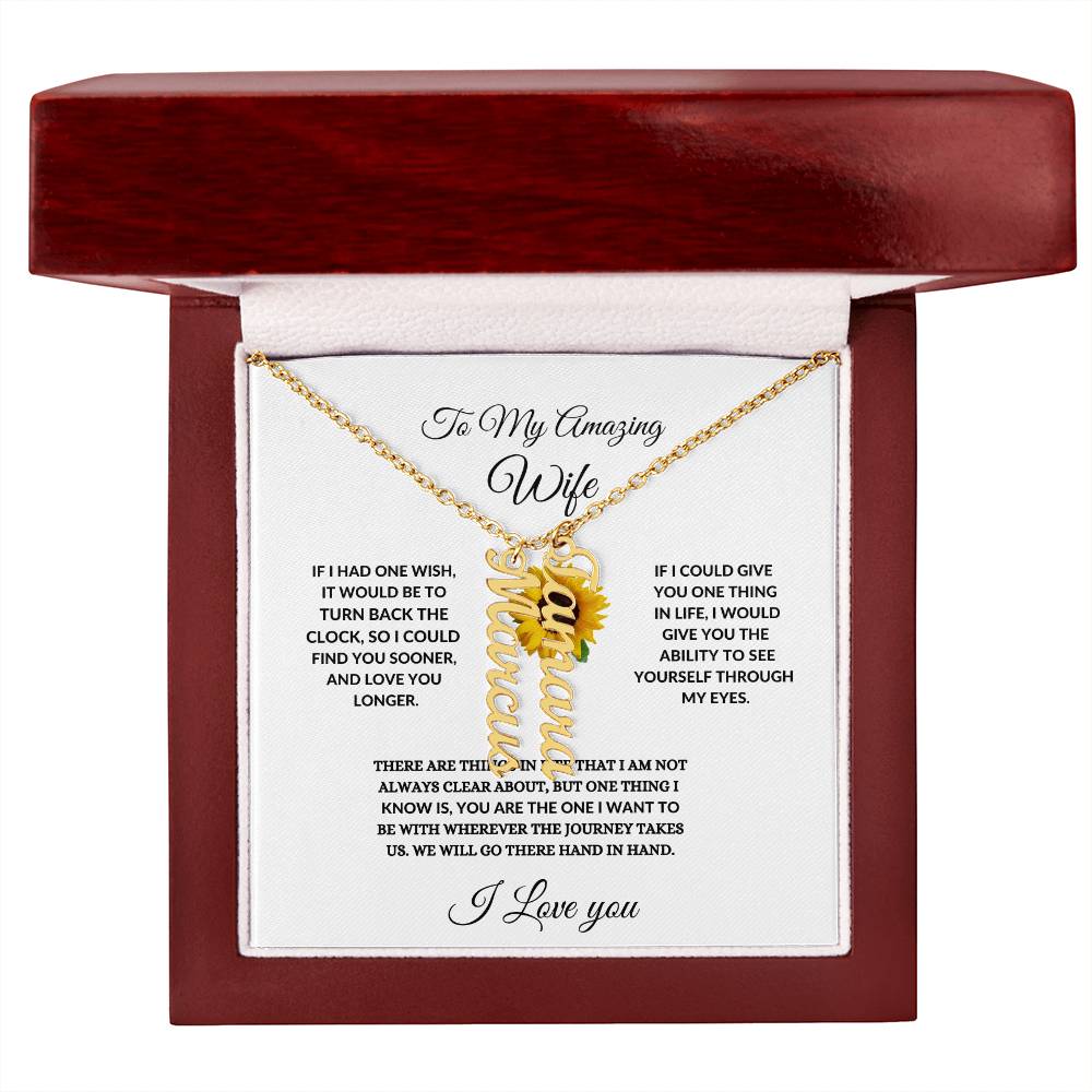To My Wife| Multi Vertical Name Necklace.