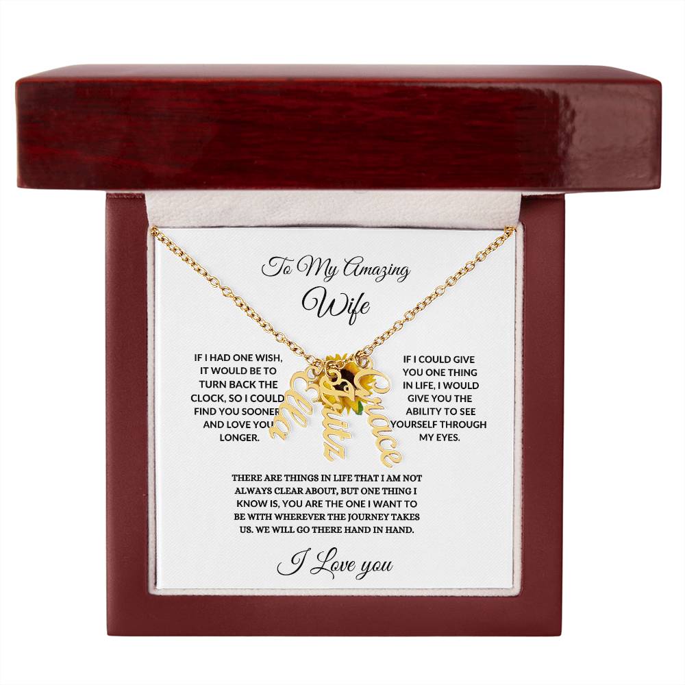 To My Wife| Multi Vertical Name Necklace.