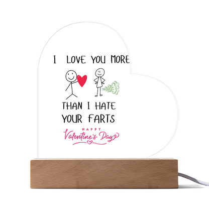 I  LOVE YOU MORE ACRYLIC HEART PLAQUE