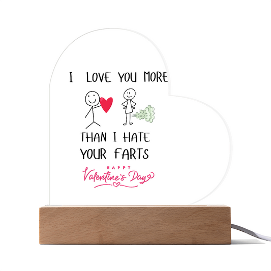 I  LOVE YOU MORE ACRYLIC HEART PLAQUE