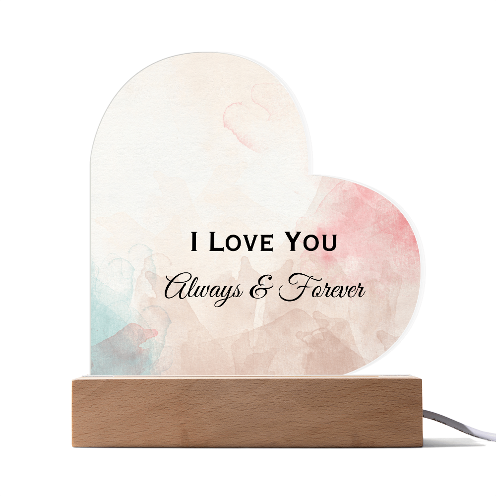 I  LOVE YOU MORE ACRYLIC HEART PLAQUE