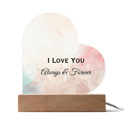 I  LOVE YOU MORE ACRYLIC HEART PLAQUE