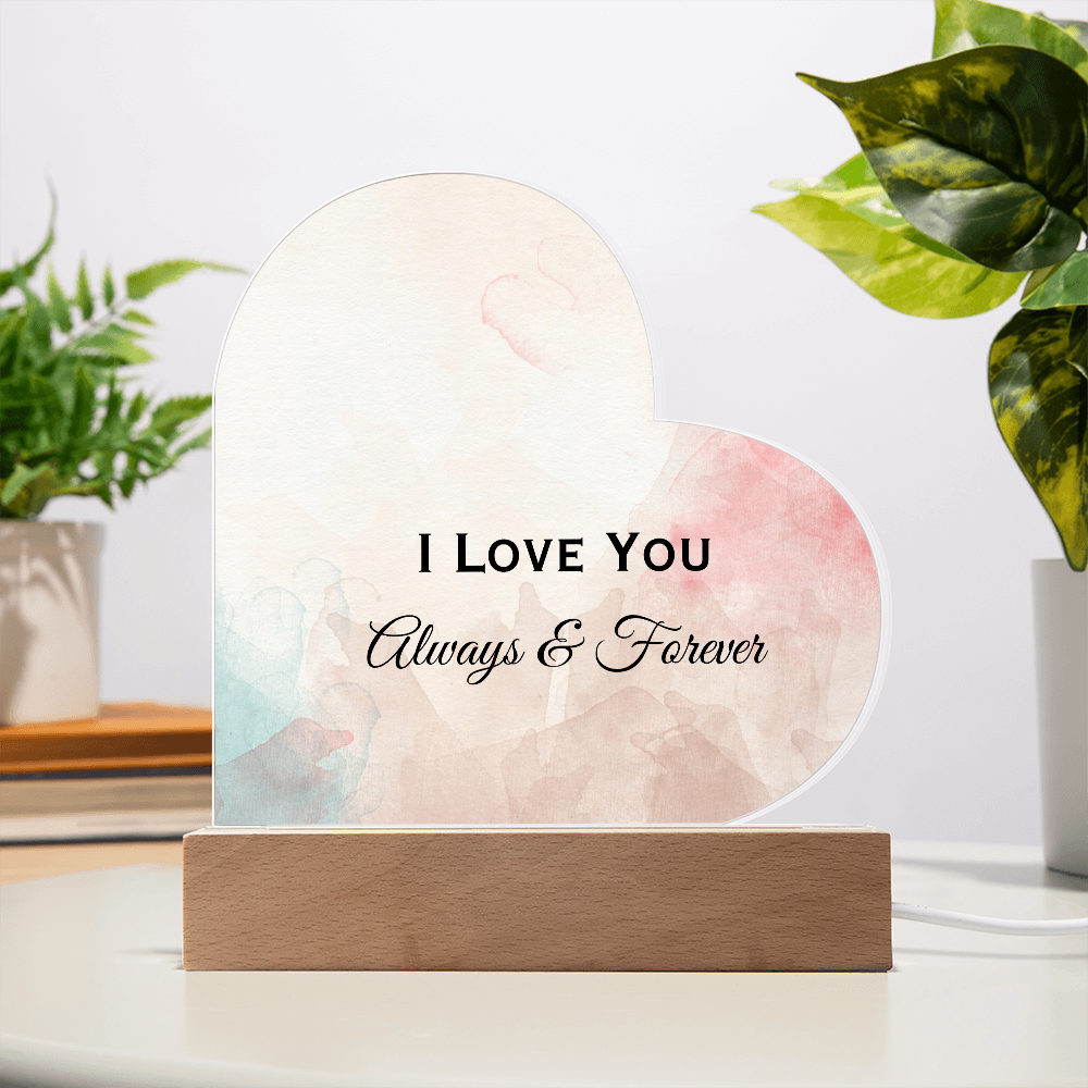 I  LOVE YOU MORE ACRYLIC HEART PLAQUE
