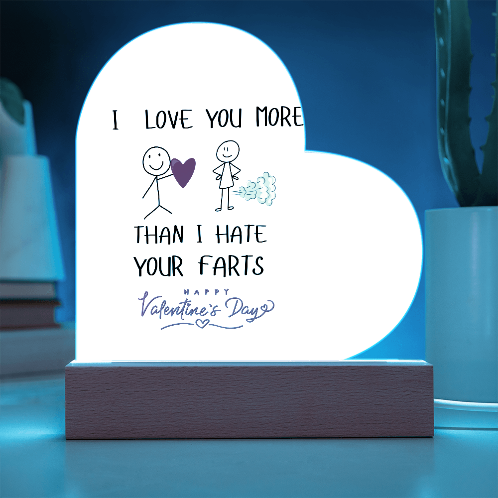 I  LOVE YOU MORE ACRYLIC HEART PLAQUE