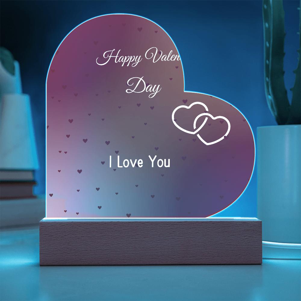 VALENTINES DAY ACRYLIC HEART PLAQUE