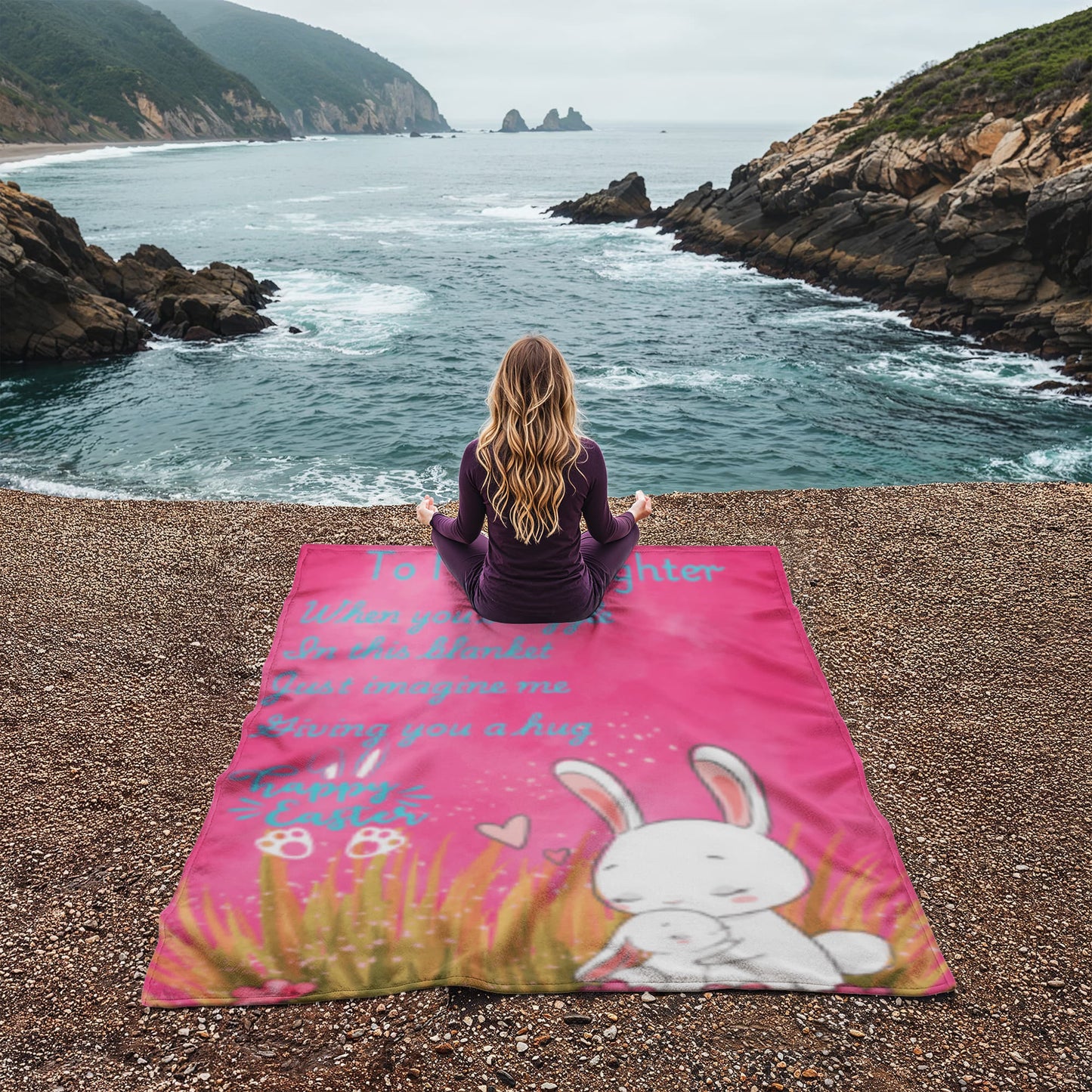 🐰✨ Cozy, Soft & Full of Love – The Perfect Easter Gift! 🎁💜" Coral Fleece 60"x 80"