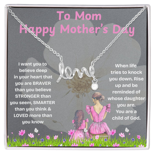 Happy Mother's Day Scripted Love Necklace