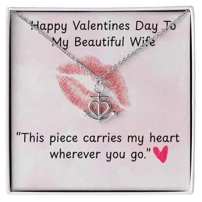 TO MY WIFE ANCHOR PENDANT NECKLACE