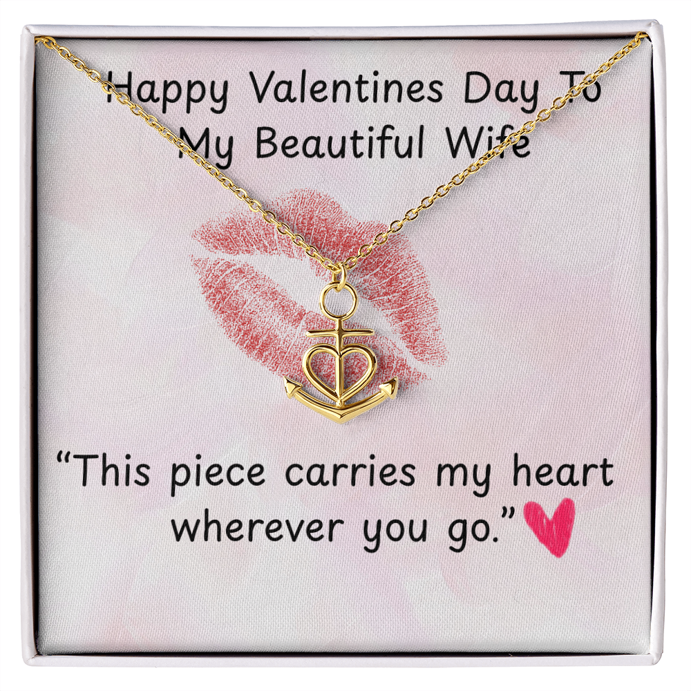 TO MY WIFE ANCHOR PENDANT NECKLACE