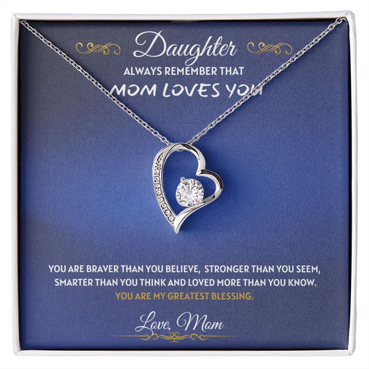 To My Daughter| Forever Love Necklace with on Demand Message Card