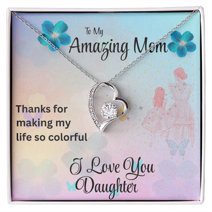 MOM YOU ARE MY FOREVER LOVE/FOREVER LOVE NECKLACE WITH ON DEMAND MESSAGE CARD