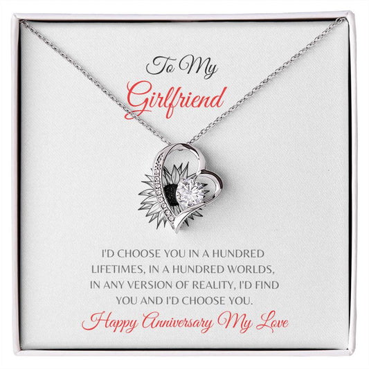 To My Girlfriend| Forever Love Necklace With On Demand Message Card