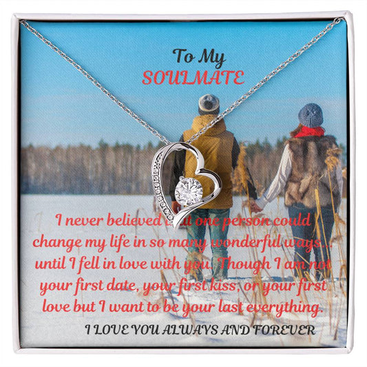To My Soulmate| Forever Love Necklace With On Demand Message Card