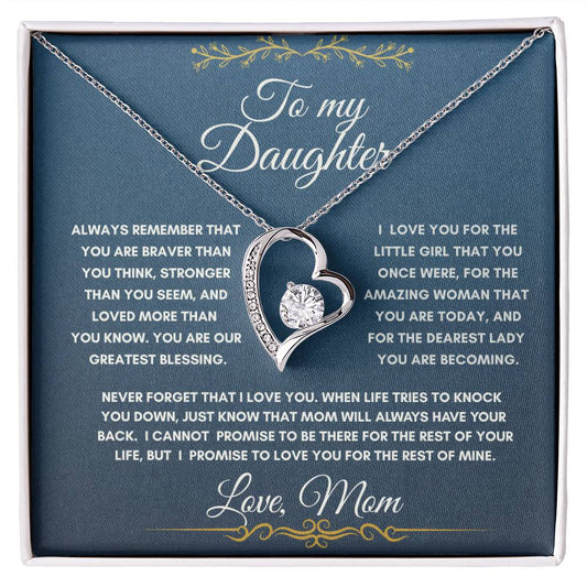 To My Daughter| Forever Love Necklace with On Demand Message Card