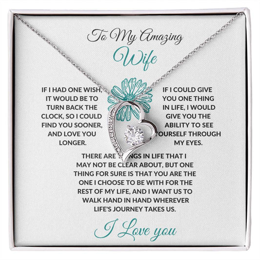 To My Wife| Forever Love Necklace with On Demand Message Card
