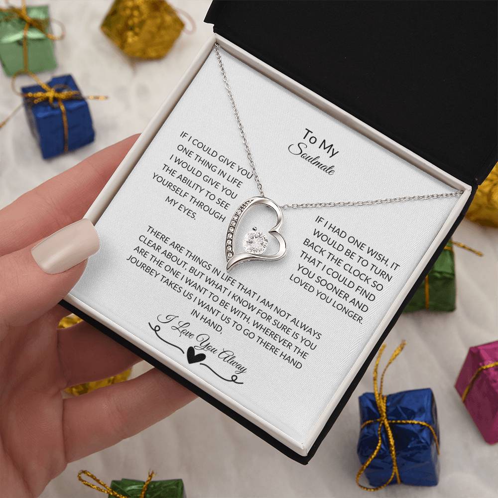 To My Soulmate| Forever Love Necklace with on Demand Message Card