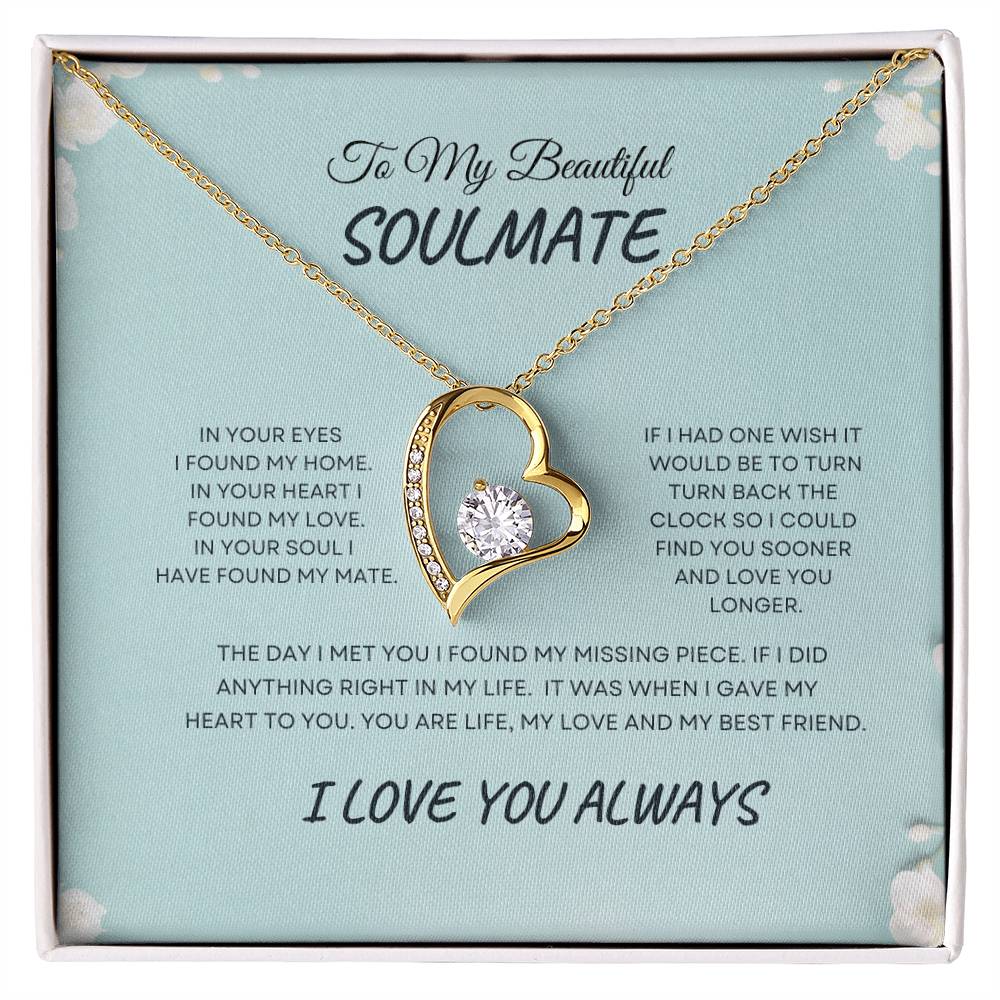 To My Beautiful Soulmate| Forever Love Necklace With On Demand Message Card