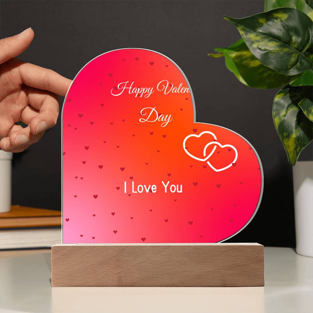VALENTINES DAY ACRYLIC HEART PLAQUE