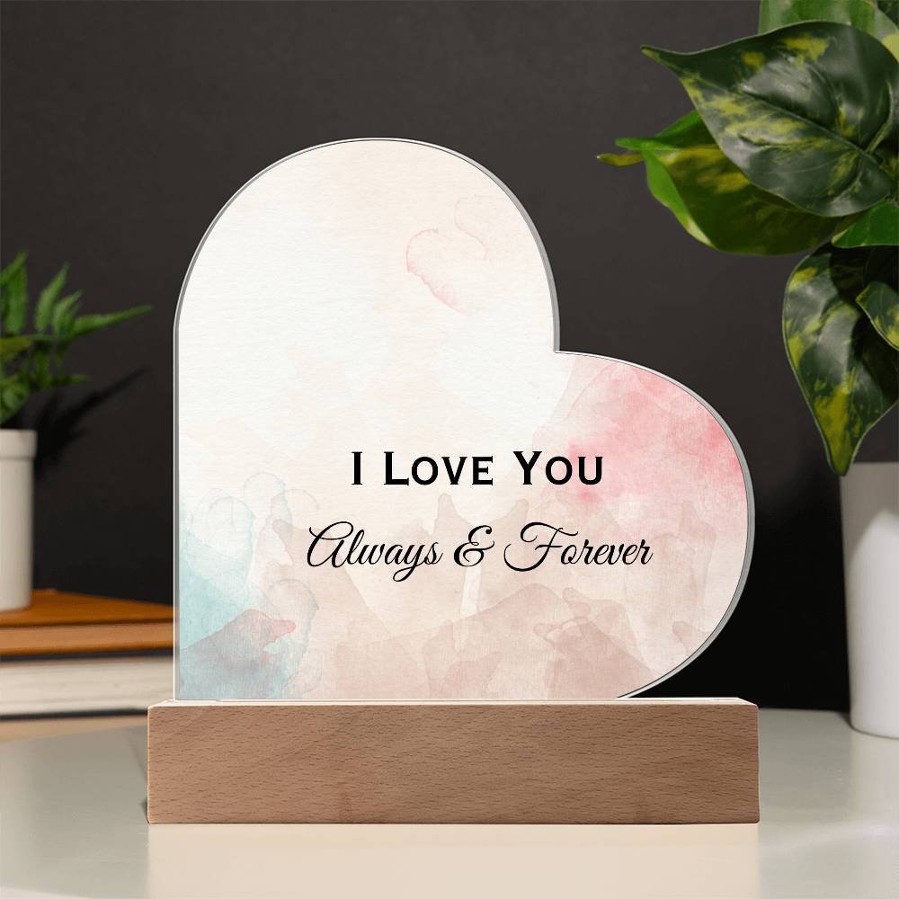 I  LOVE YOU MORE ACRYLIC HEART PLAQUE
