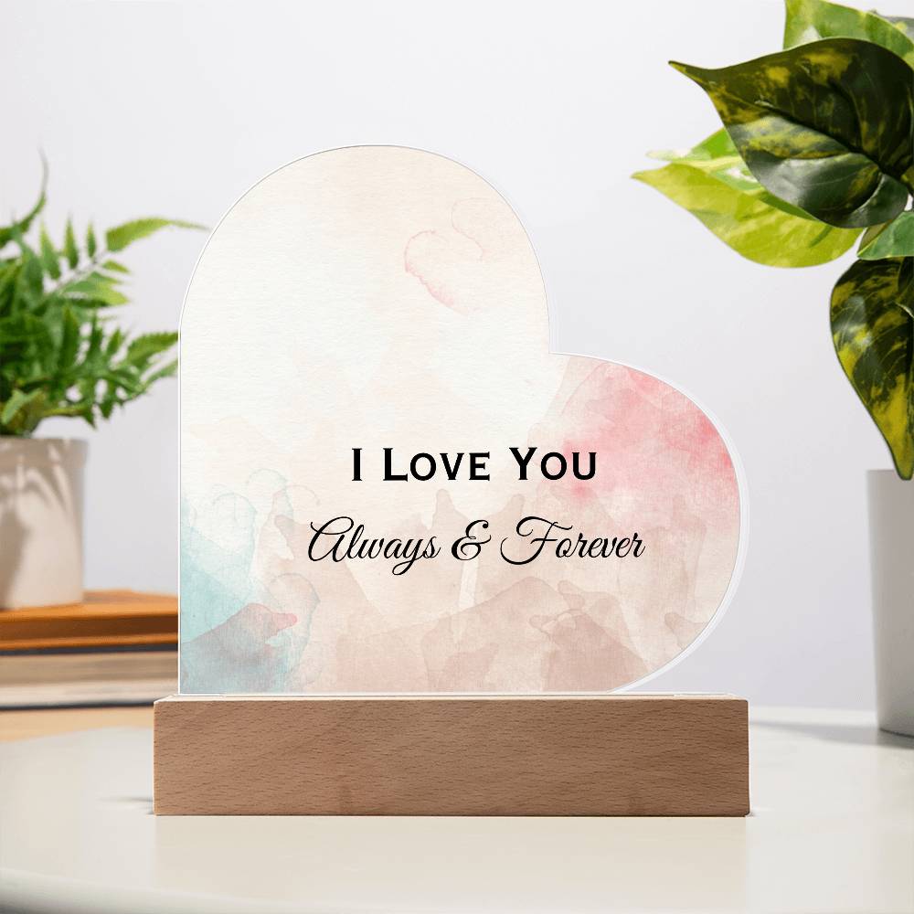 I  LOVE YOU MORE ACRYLIC HEART PLAQUE
