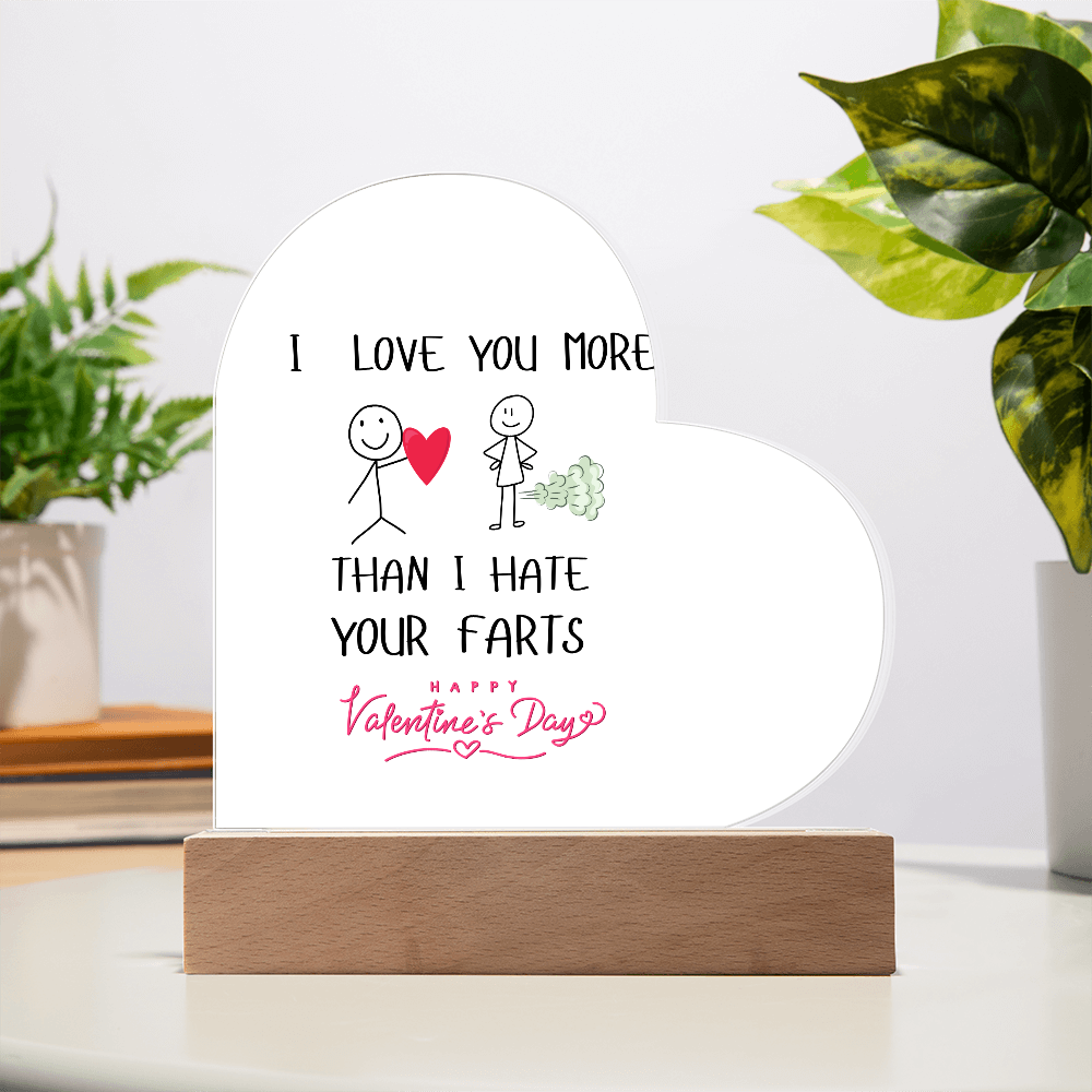 I  LOVE YOU MORE ACRYLIC HEART PLAQUE