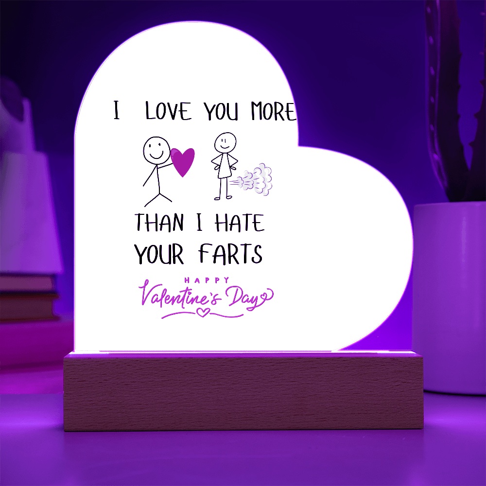 I  LOVE YOU MORE ACRYLIC HEART PLAQUE
