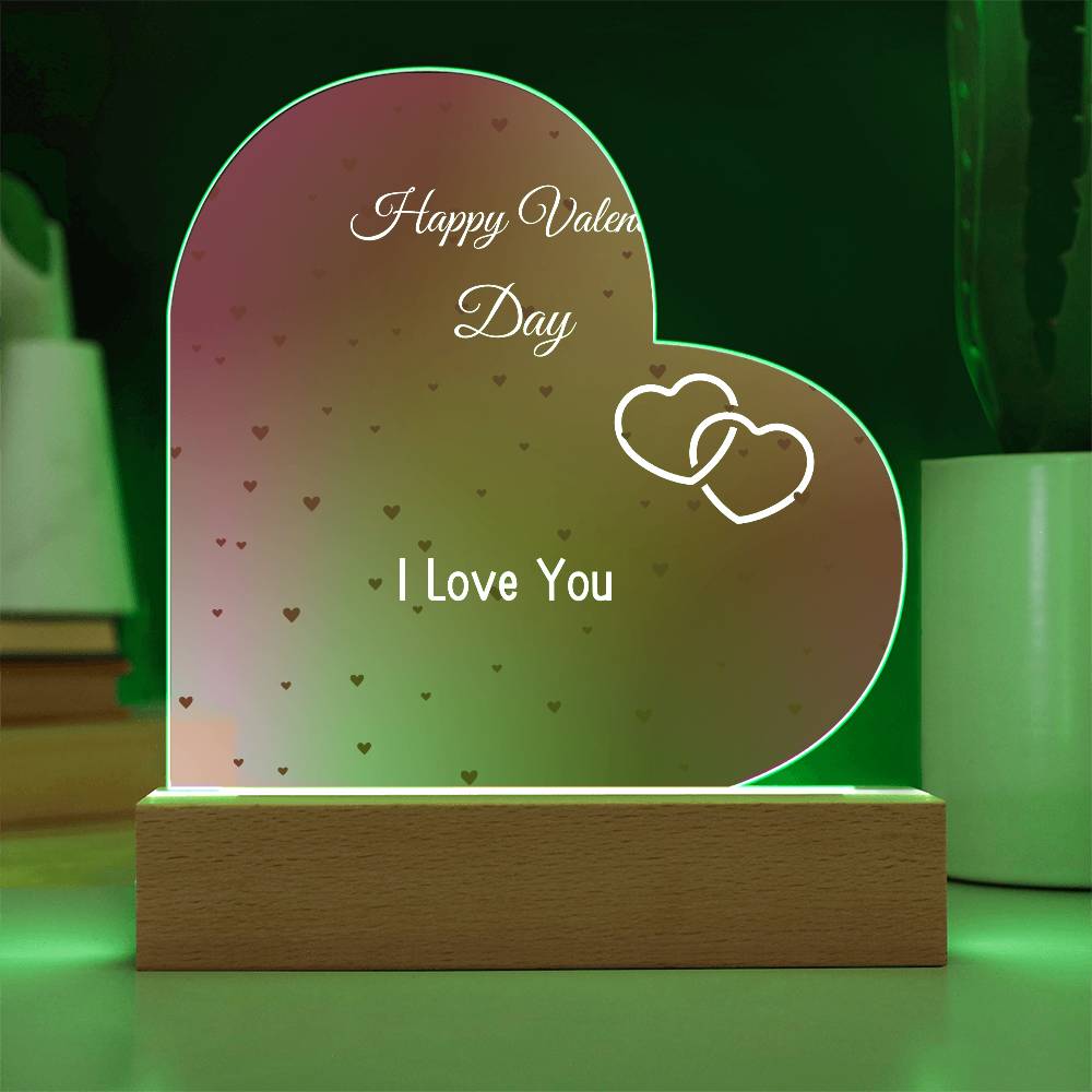 VALENTINES DAY ACRYLIC HEART PLAQUE