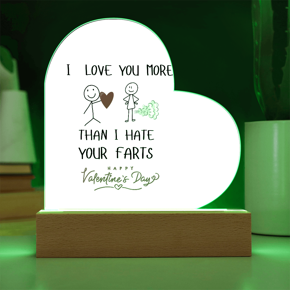 I  LOVE YOU MORE ACRYLIC HEART PLAQUE