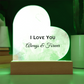 I  LOVE YOU MORE ACRYLIC HEART PLAQUE
